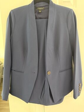 Ann Taylor Dark Navy Open-Front Blazer